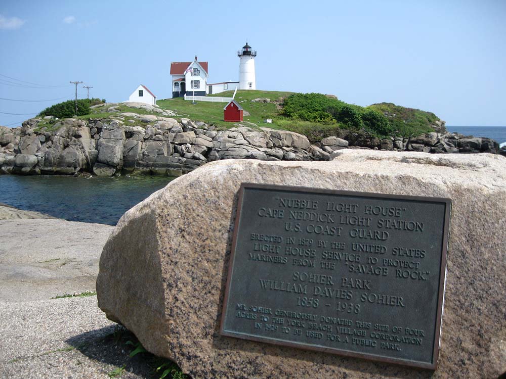 Nubble Light with Sohier Park plaque