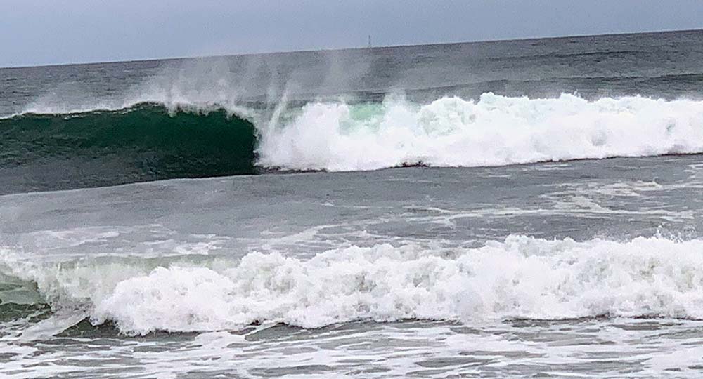 Surf's up on Long Sands Beach